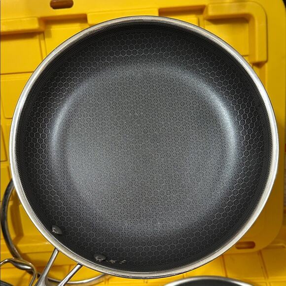 HEXCLAD 5 Piece Nonstick Stainless Steel Frying Pan Set 8 10 12 Wok $600 - Picture 7 of 11